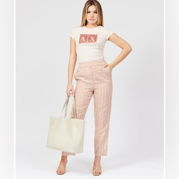 Armani Exchange Women's Striped Linen Pants size 4 - Picture 1 of 13